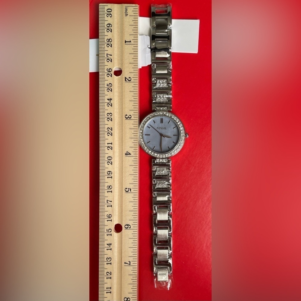 FOSSIL Watch,Fossil Silver Watch with Crystal Accents,Women’s Watch. - Picture 5 of 16